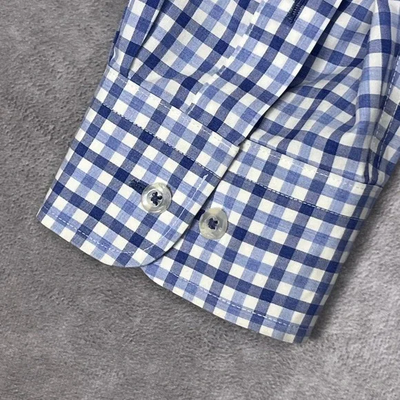 Forsyth of Canada Button Down Shirt Mens XL Blue Gingham Check Cotton Excellent - Picture 9 of 10